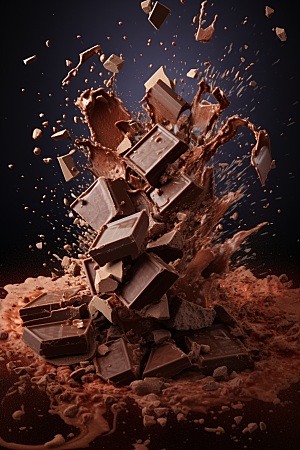 巧克力飞溅巧克力融化可可脂素材