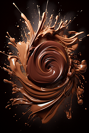 巧克力飞溅情人节可可脂素材