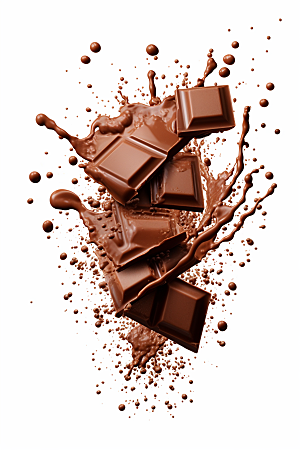 巧克力飞溅美味甜食素材