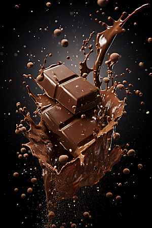巧克力飞溅零食巧克力融化素材