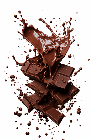巧克力飞溅情人节巧克力融化素材