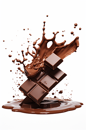 巧克力飞溅可可脂巧克力融化素材