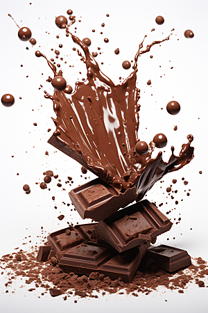 巧克力飞溅美味巧克力融化素材