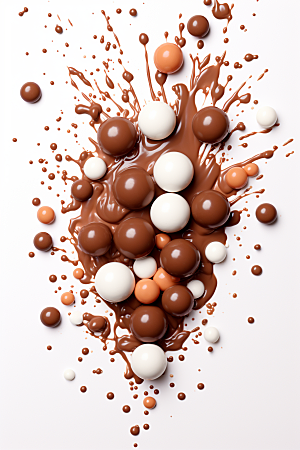 巧克力飞溅巧克力融化美食素材