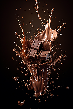 巧克力飞溅甜食美食素材