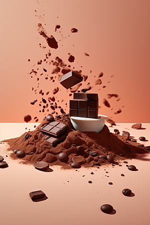 巧克力飞溅美味可可脂素材