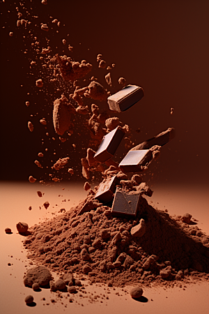 巧克力飞溅可可脂美食素材