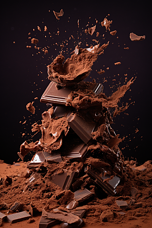 巧克力飞溅可可脂甜食素材