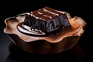 融化的巧克力丝滑美味摄影图
