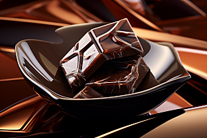 融化的巧克力甜品美食摄影图
