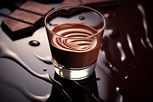 融化的巧克力美食高清摄影图