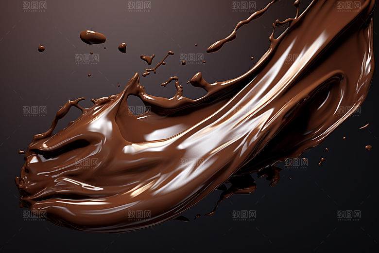 融化的巧克力甜蜜丝滑摄影图