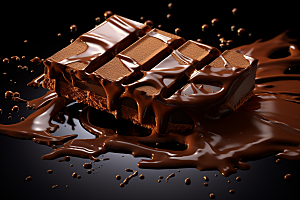 融化的巧克力高清巧克力酱摄影图