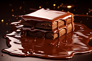 融化的巧克力美味高清摄影图