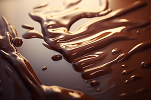 融化的巧克力香浓甜品摄影图