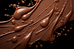 融化的巧克力丝滑可可摄影图