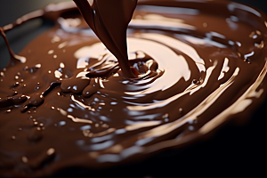 融化的巧克力香浓甜蜜摄影图