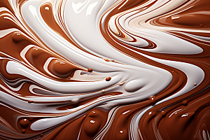 融化的巧克力可可丝滑摄影图