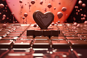 融化的巧克力零食甜品摄影图