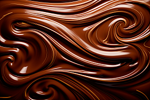 融化的巧克力丝滑巧克力酱摄影图