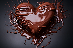 融化的巧克力美食甜品摄影图