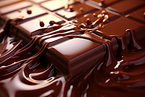 融化的巧克力高清甜品摄影图