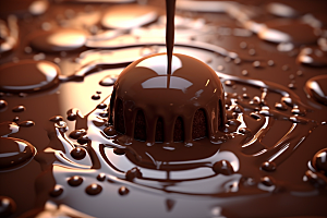融化的巧克力零食巧克力酱摄影图