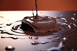 融化的巧克力香浓丝滑摄影图