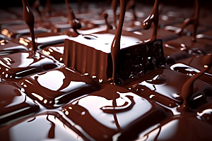 融化的巧克力美食可可摄影图