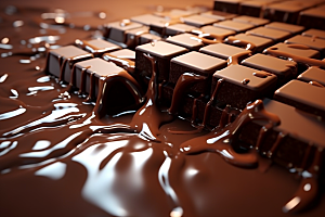 融化的巧克力可可美味摄影图