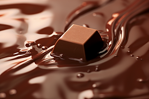 融化的巧克力甜品可可摄影图