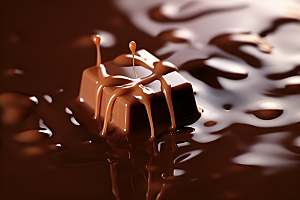融化的巧克力甜蜜高清摄影图