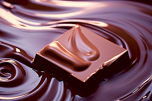 融化的巧克力美味巧克力酱摄影图