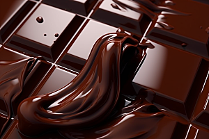 融化的巧克力美味巧克力酱摄影图