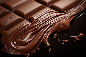 融化的巧克力甜品巧克力酱摄影图