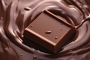 融化的巧克力甜品高清摄影图