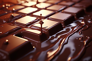 融化的巧克力甜蜜零食摄影图