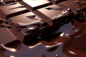 融化的巧克力美食丝滑摄影图