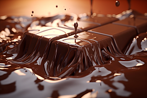融化的巧克力香浓美食摄影图
