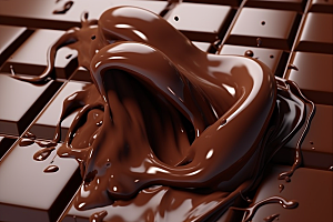 融化的巧克力甜品零食摄影图