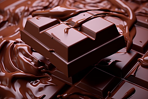 融化的巧克力甜蜜可可摄影图