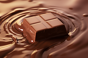 融化的巧克力甜蜜香浓摄影图