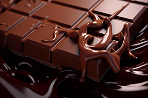 融化的巧克力美食可可摄影图