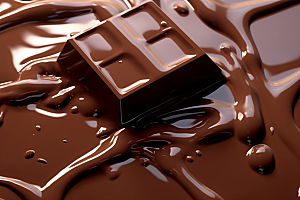 融化的巧克力甜品美味摄影图