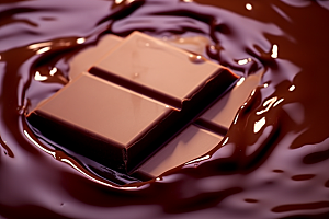 融化的巧克力甜蜜美食摄影图