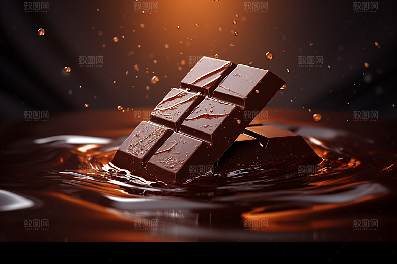 融化的巧克力美食香浓摄影图