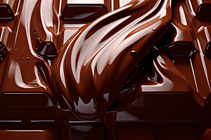 融化的巧克力丝滑甜品摄影图