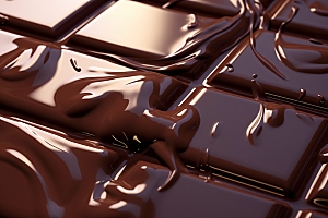 融化的巧克力美味甜品摄影图