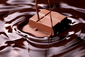 融化的巧克力高清甜品摄影图