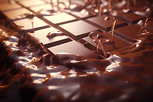 融化的巧克力美味丝滑摄影图